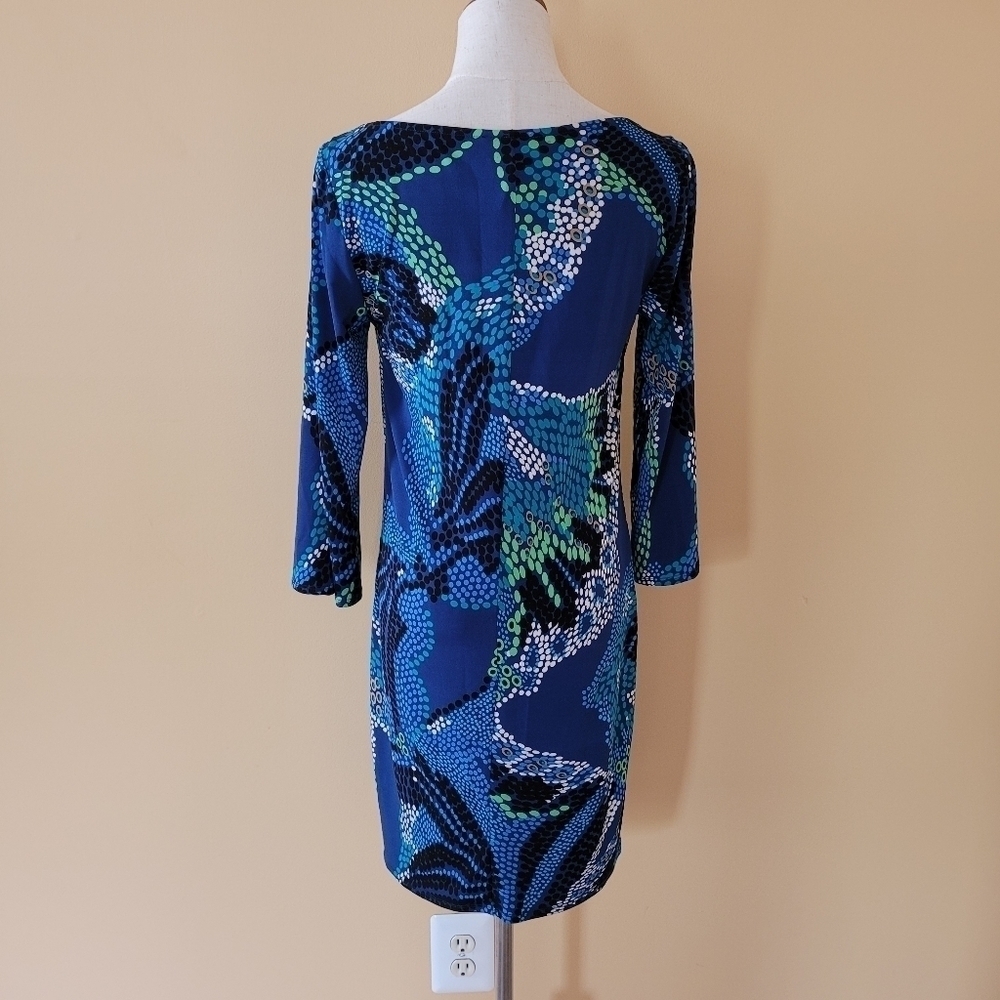 Laundry by Design Blue Sleeve Mini Dress Sz 4 - Picture 3 of 10